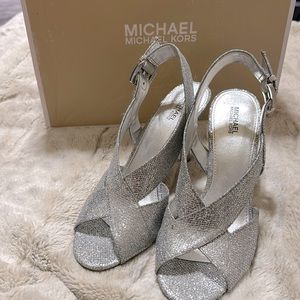 Michael KORS  Silver Sparkle sequin shoes